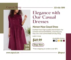 Fashion Industry Woman's Dress Promotion Facebook Post