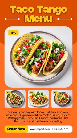 Food and Beverage Taco Menu Instagram Story