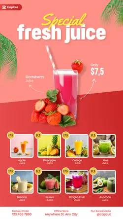 Food & Beverages Fresh Juice Display Colorful