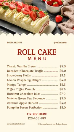Roll Cake Display Instagram Story