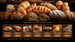 Food & Beverage Bakery Menu