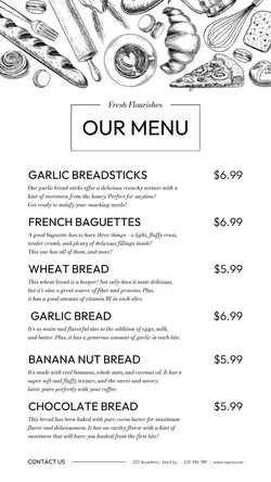 Food & Beverages Bakery Menu Instagram Story