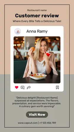 Customer Review Food Restaurant Instagram Story