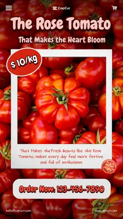 Food Rose Tomato Red White Promotion Instagram Story