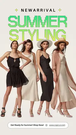 Summer Styling Fashion Women Product Display Story