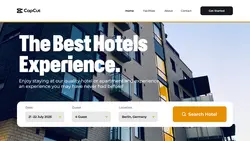 White Modern Hotel and Apartment Website