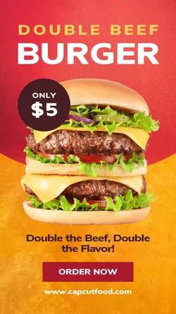 Double Beef Burger Promotion Instagram Story