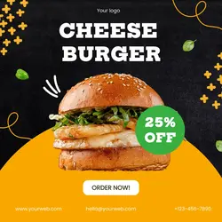 Food promotion cheese burger instagram post