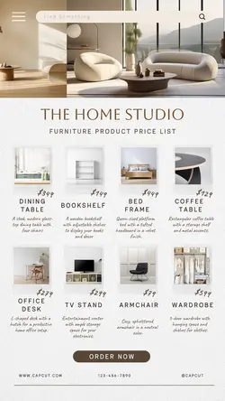 Furniture Price List Instagram Story