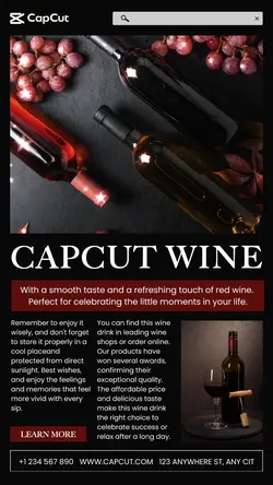 Wine Drink Product Display Instagram Story