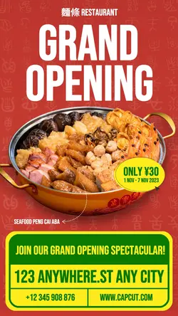 Food Chinese Restaurant Grand Opening Poster