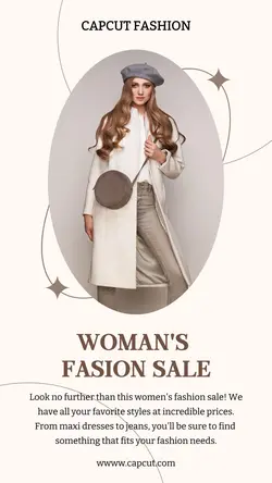 Woman's Fasion Sale Minimalist Instagram Story