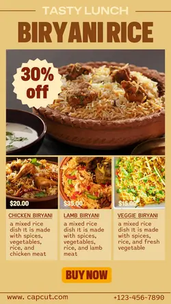 food promotion instagram story