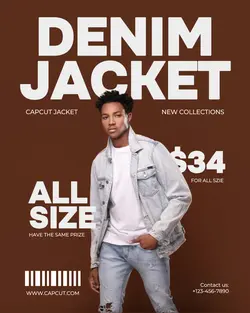 Fashion Men Denim Jacket Promotion Instagram Post