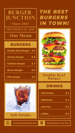 Food Burger Restaurant Menu TikTok Post