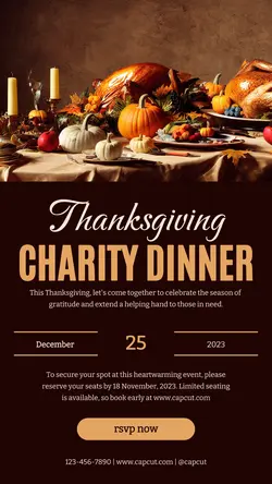 Thanksgiving Charity Dinner Instagram Story