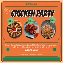 Food & Beverage Chicken Party Instagram Post