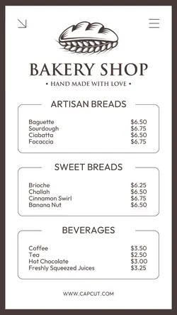 Food & Beverages Bread Shop Instagram Story