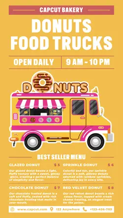 Donuts Food Truck Menu Promotion TikTok Post