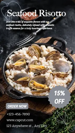 Food & Beverage Seafood Risotto Instagram Story