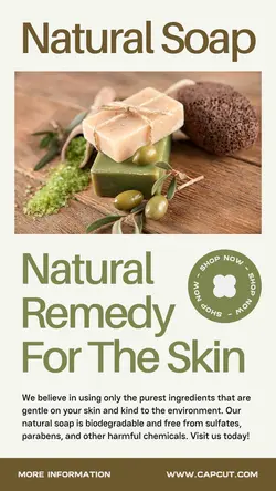 Beige Modern Natural Soap Sale Story
