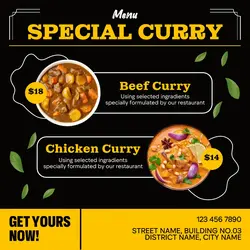 Special Curry Menu Instagram Post