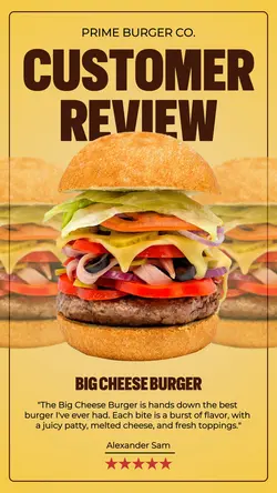 Burger Customer Review Instagram Story