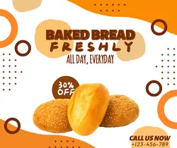 Baked Bread Simple Poster