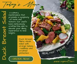 Food Duck Breast Salad Promotion Facebook Post
