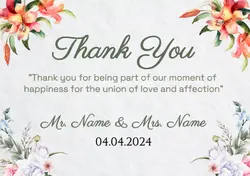 Non-marketing, Email headers, Modern Red Green Flowers Thank You Postcards