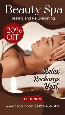 Beauty Spa Brown Blob Promotion Instagram Story