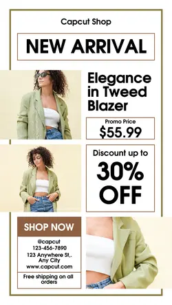 Fashion Industry Woman's Blazer Promotion Instagram Story