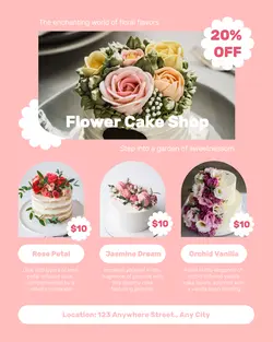 Flower Cake Shop Menu