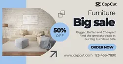 Grey Modern Furniture Big Sale Facebook App Ad