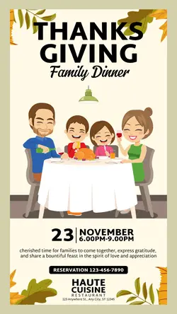 Thanksgiving Family Dinner Event Instagram Story