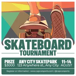 ♻ Skateboard Tournament Promotion Instagram Post