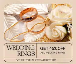 Gold SImple Wedding Rings Facebook Post