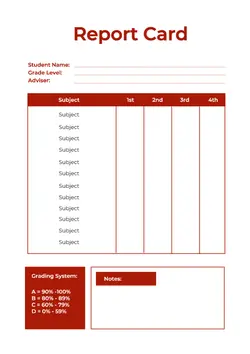 Non-marketing Report Card Green