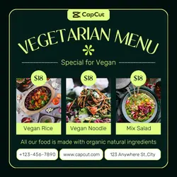 Food Vegan Menu Product Display Instagram Post