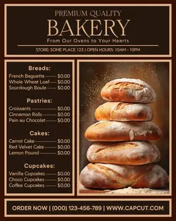 premium quality bakery menu instagram post