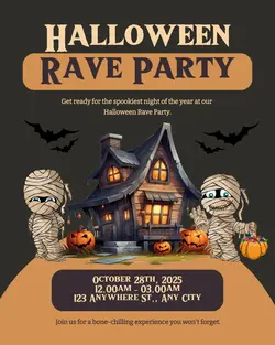 Halloween Rave Party Instagram Post Portrait