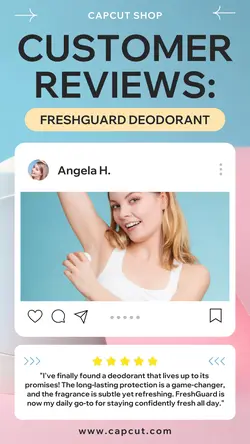 Personal Care Deodorant Display Twitter Post Customer Reviews Instagram Post Pastel Colors Style