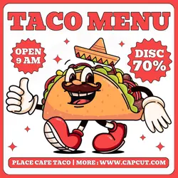 Food Taco Menu Promotion Instagram Post Red Flat Retro