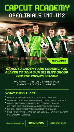 Other Football Academy Open Trials Instagram Story