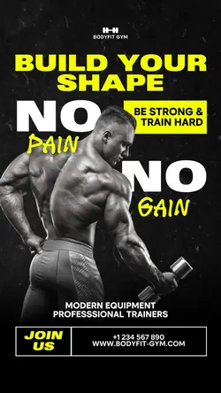 Modern Neon Gym Promotion Instagram Story Post