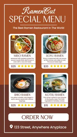 Food Ramen Menu Instastory
