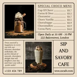 Food and Beverage Milkshake Menu Instagram Post