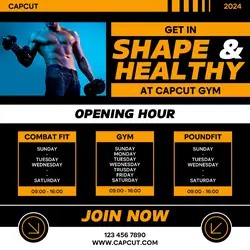 Modern Gym Opening Hour Instagram Post