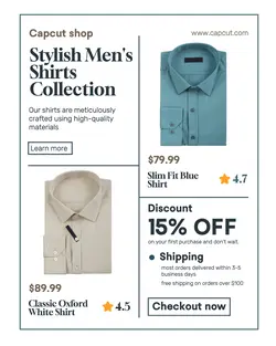 Fashion Industry Men's Shirt Product Display Instagram Portrait