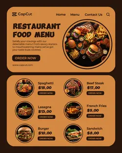 Food Menu Product Display Web